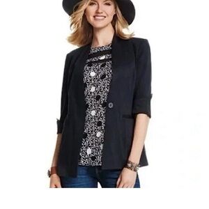 CAbi Black Women's Single-Button Tailored Blazer